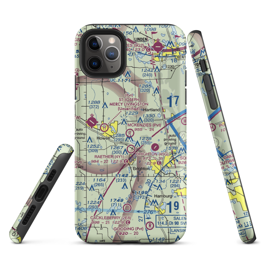 Aeronut Park Balloonport (13M) VFR Sectional  Tough iPhone Case iPhone 11 Pro Max model shown