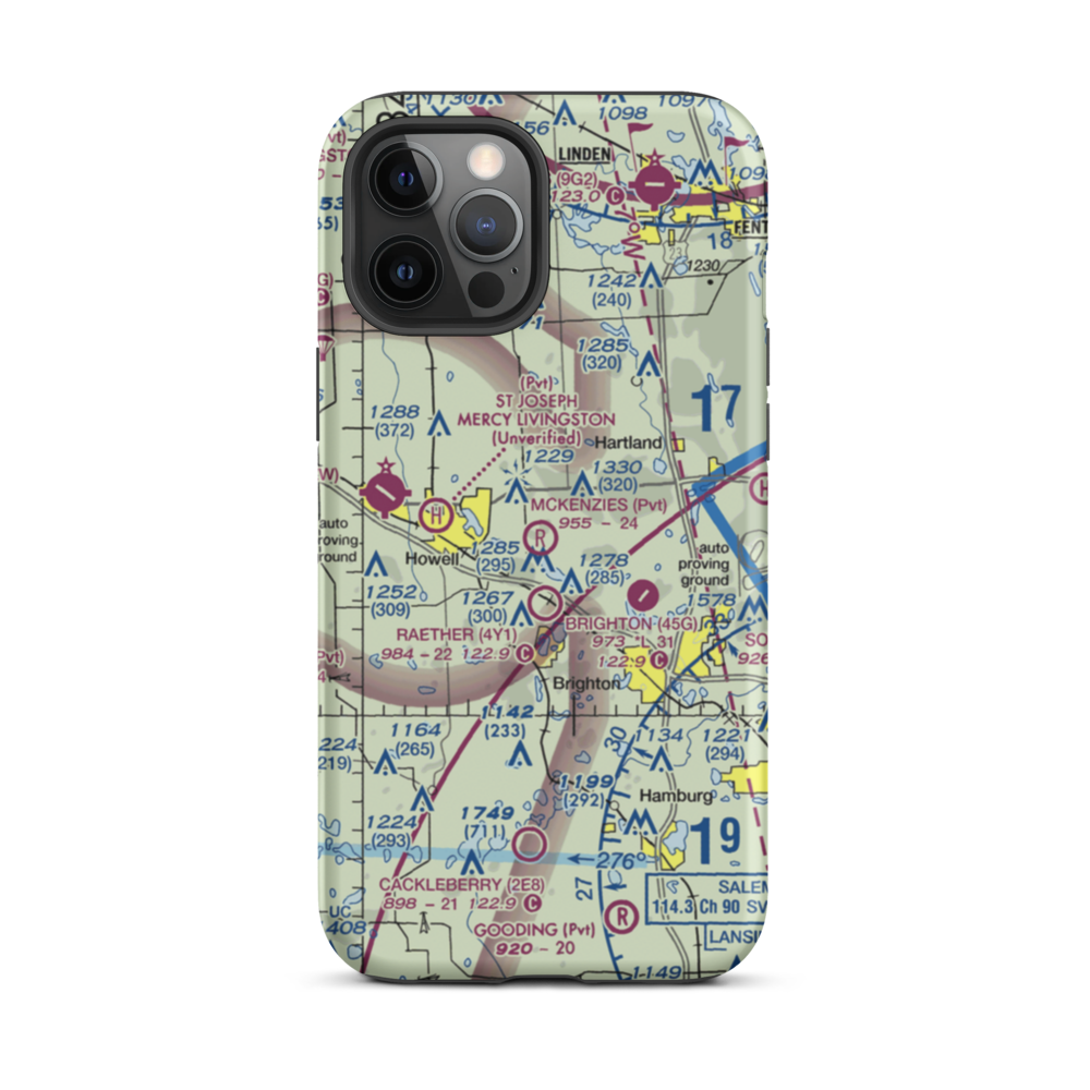 Aeronut Park Balloonport (13M) VFR Sectional  Tough iPhone Case iPhone 12 Pro Max model shown