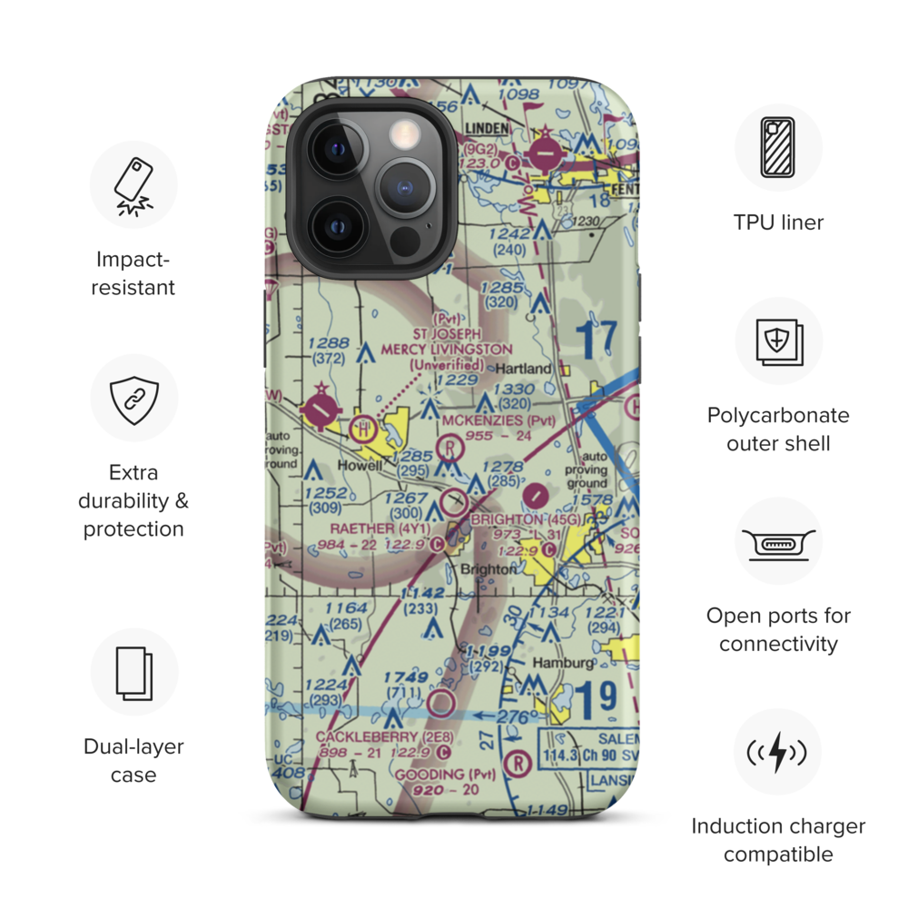 Aeronut Park Balloonport (13M) VFR Sectional  Tough iPhone Case iPhone 12 Pro Max model shown