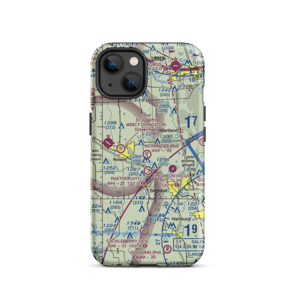 Aeronut Park Balloonport (13M) VFR Sectional  Tough iPhone Case iPhone 13 model shown
