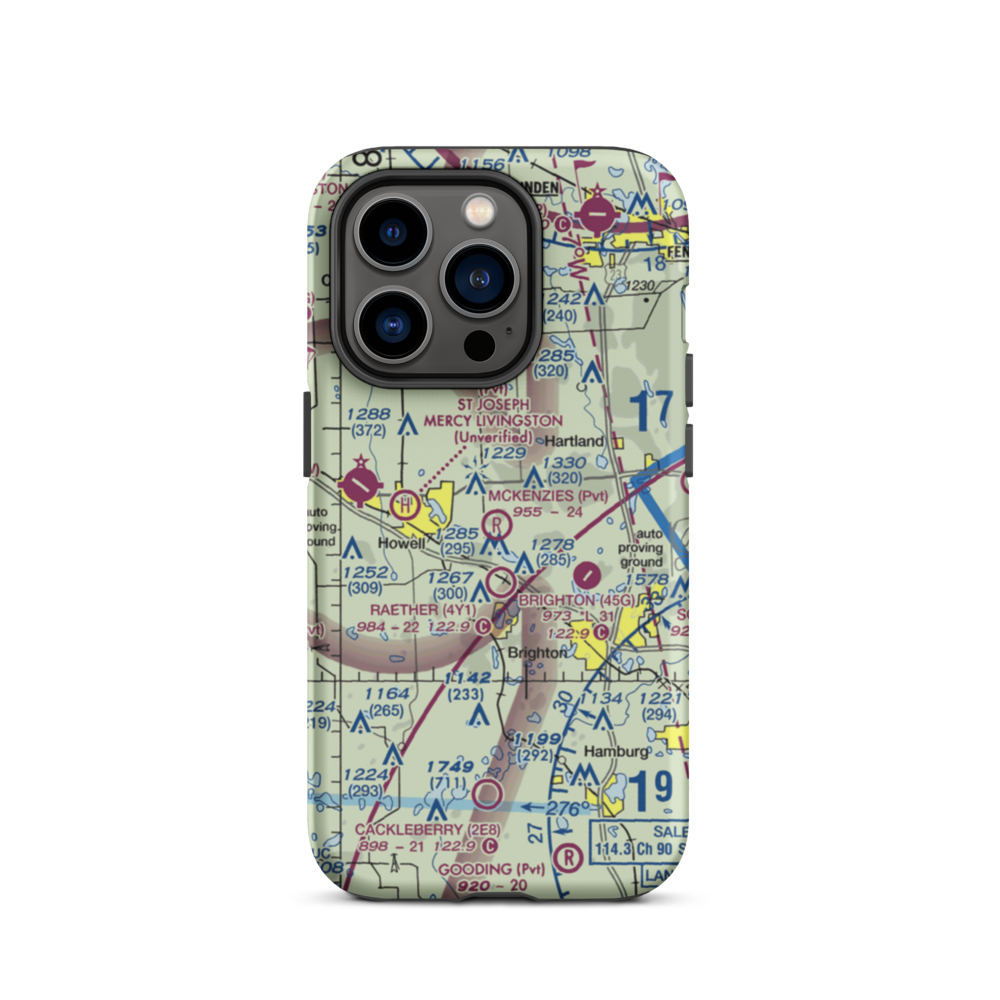 Aeronut Park Balloonport (13M) VFR Sectional  Tough iPhone Case iPhone 14 Pro model shown