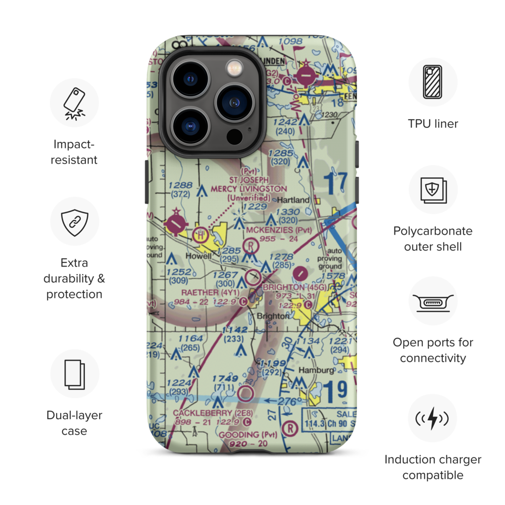 Aeronut Park Balloonport (13M) VFR Sectional  Tough iPhone Case iPhone 14 Pro Max model shown