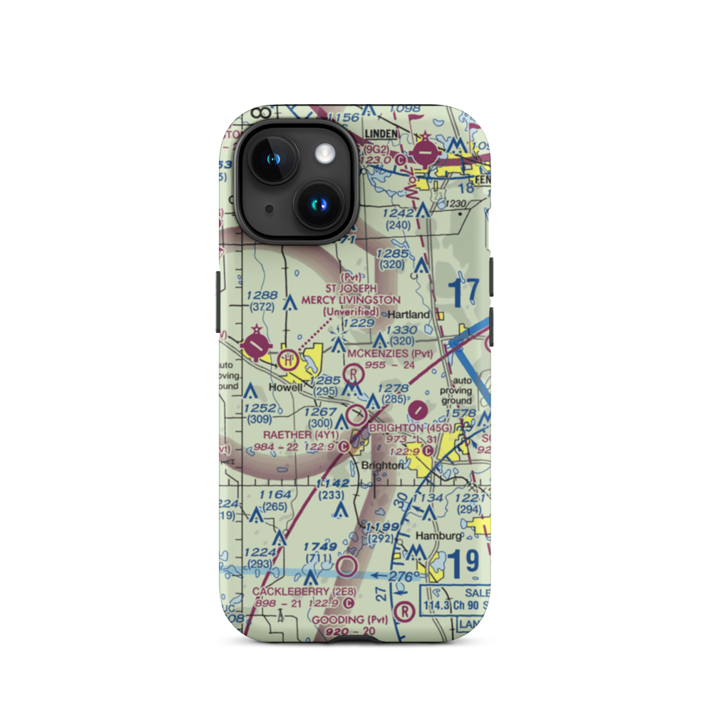 Aeronut Park Balloonport (13M) VFR Sectional  Tough iPhone Case iPhone 15 model shown