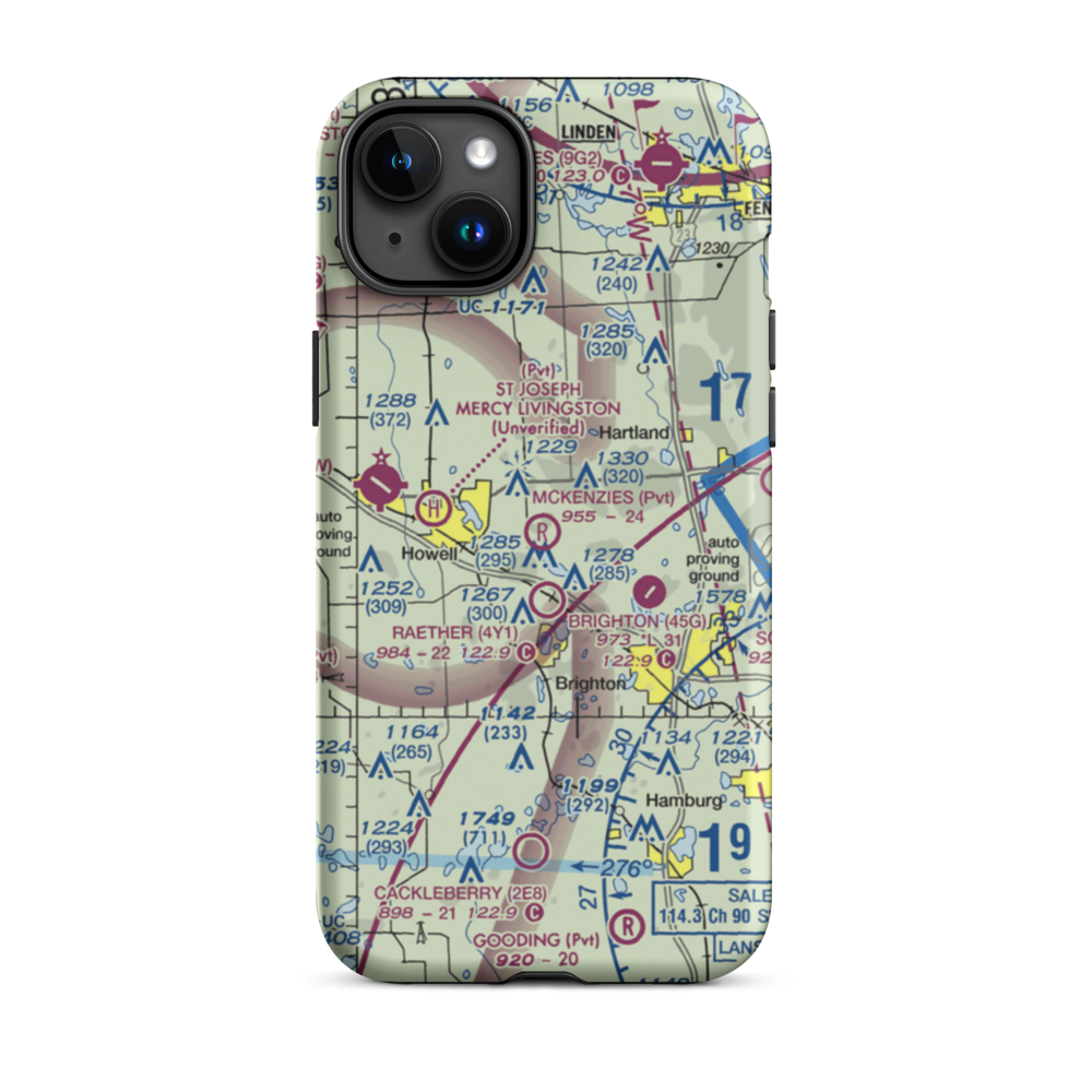 Aeronut Park Balloonport (13M) VFR Sectional  Tough iPhone Case iPhone 15 Plus model shown