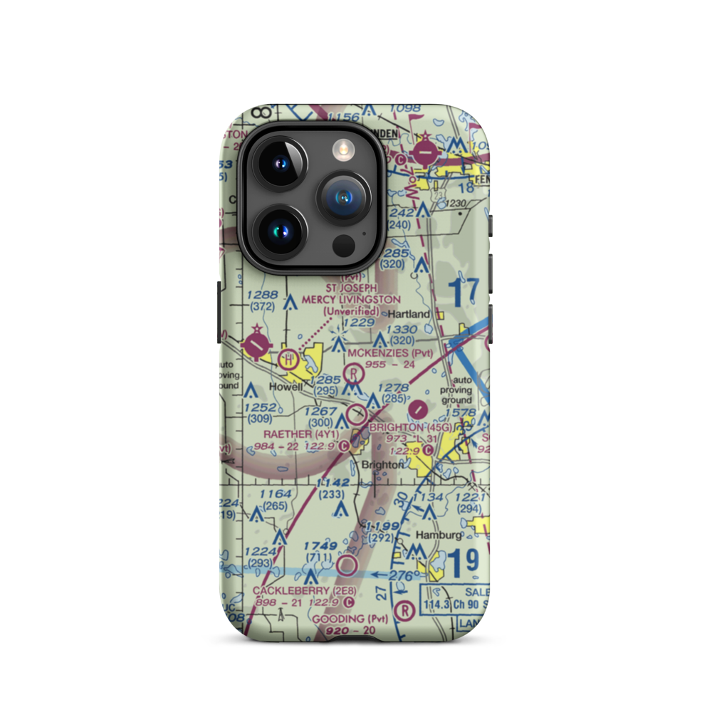 Aeronut Park Balloonport (13M) VFR Sectional  Tough iPhone Case iPhone 15 Pro model shown