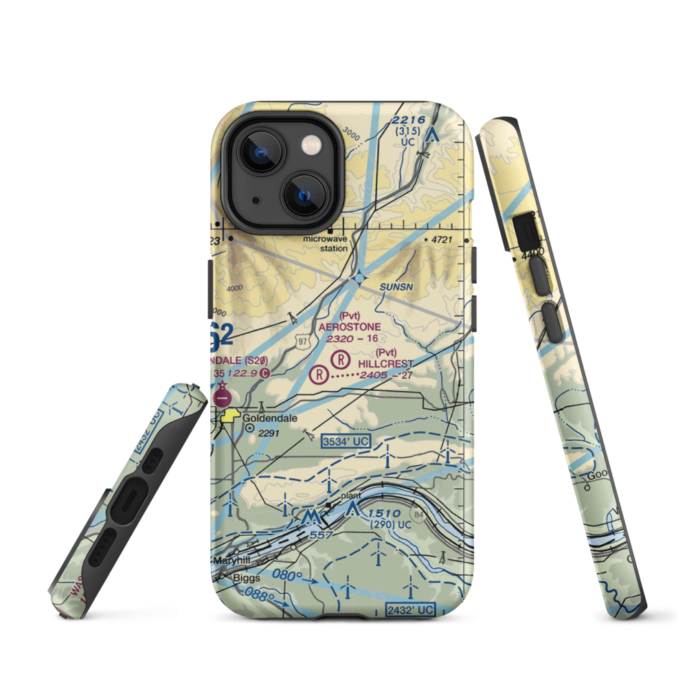 Aerostone Ranch Airport (03WN) VFR Sectional  Tough iPhone Case iPhone 14 model shown