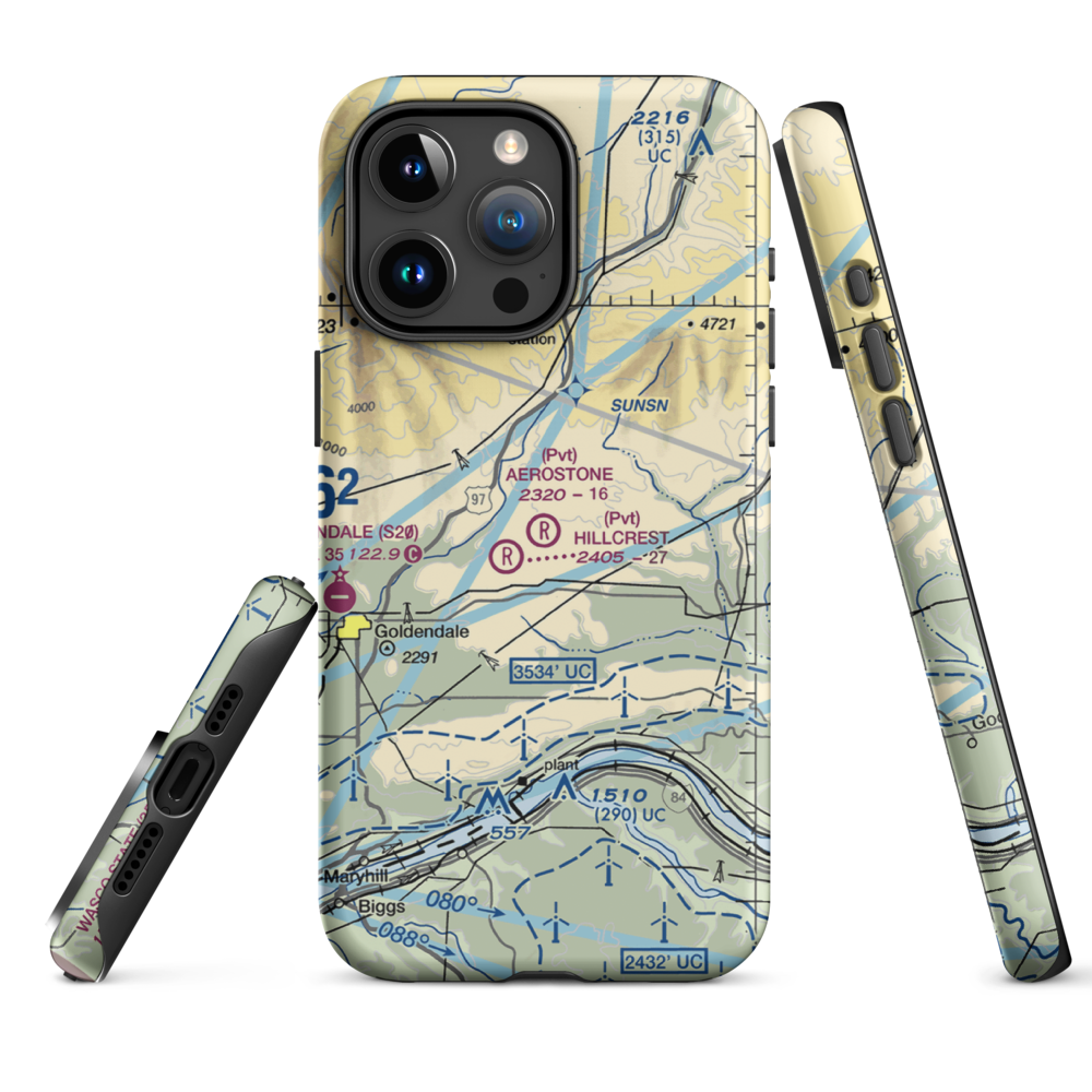 Aerostone Ranch Airport (03WN) VFR Sectional  Tough iPhone Case iPhone 15 Pro Max model shown