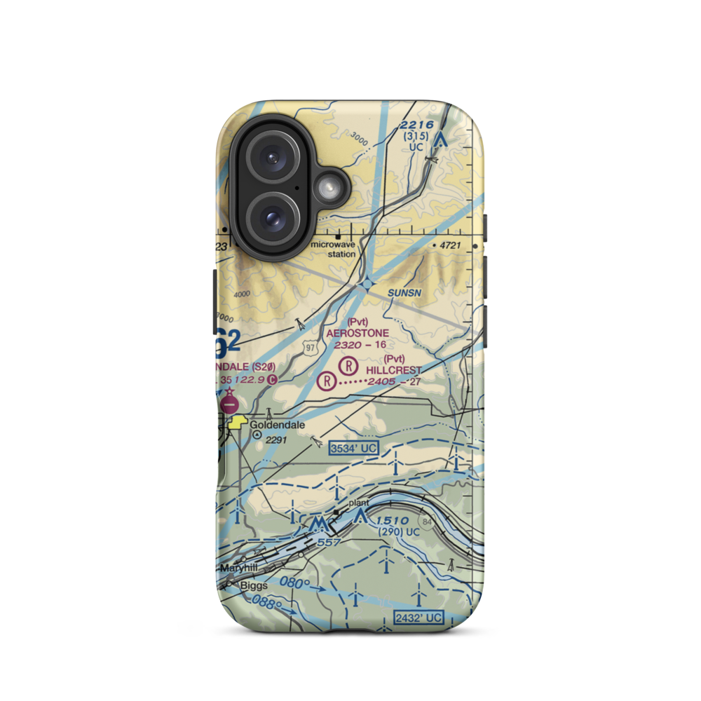 Aerostone Ranch Airport (03WN) VFR Sectional  Tough iPhone Case iPhone 16 model shown