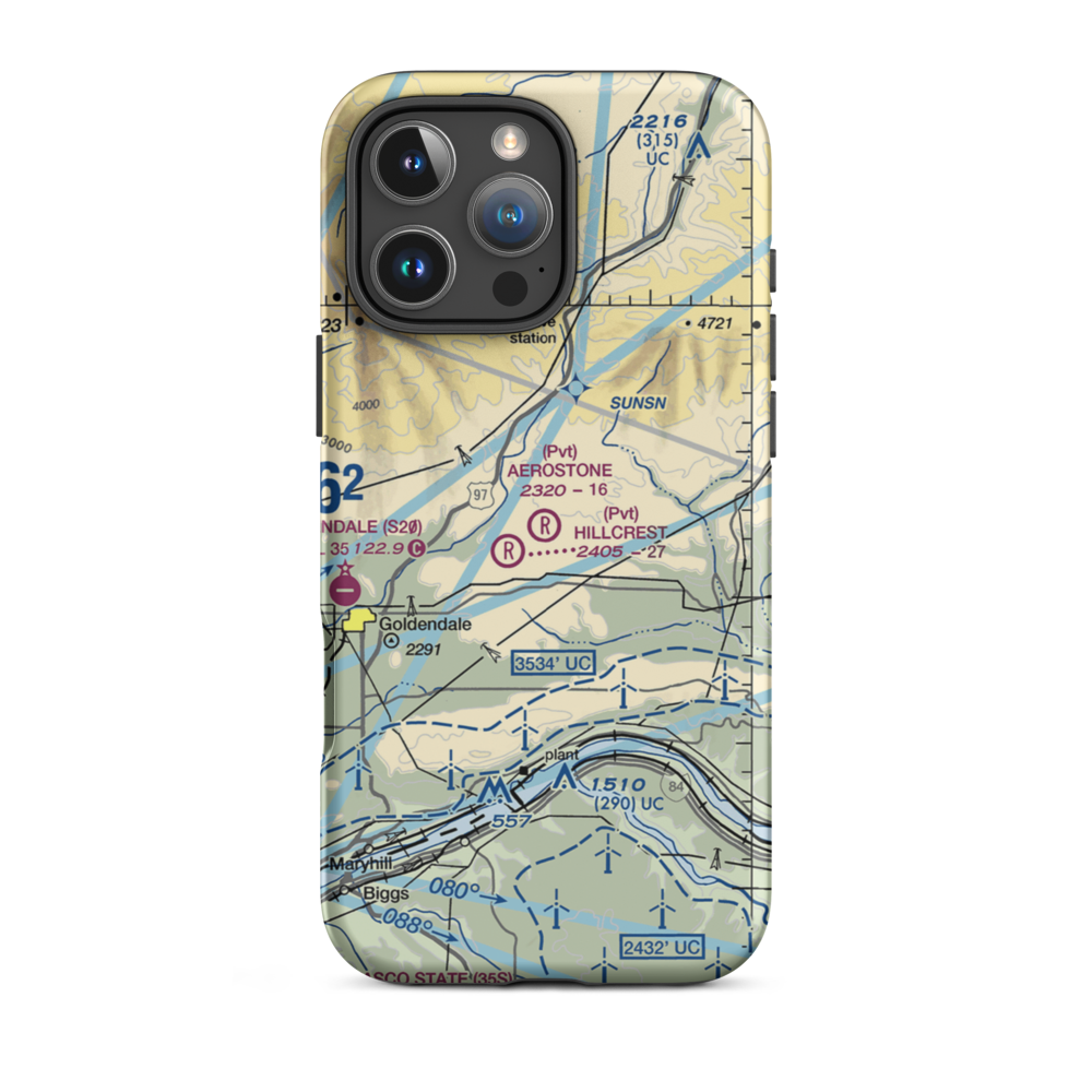 Aerostone Ranch Airport (03WN) VFR Sectional  Tough iPhone Case iPhone 16 Pro Max model shown