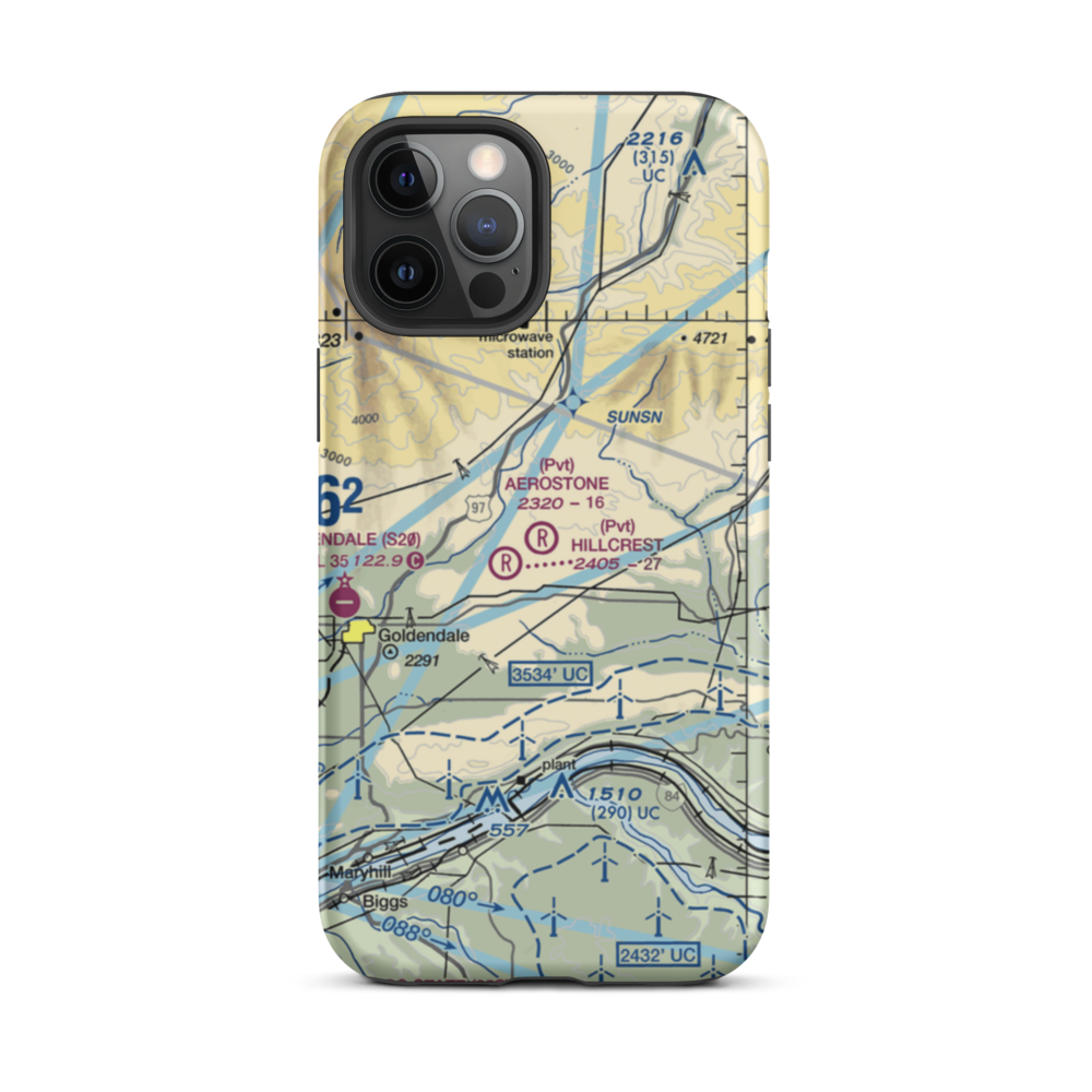 Aerostone Ranch Airport (03WN) VFR Sectional  Tough iPhone Case iPhone 12 Pro Max model shown