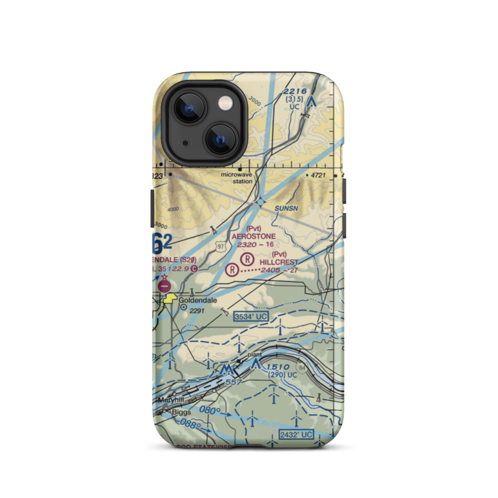Aerostone Ranch Airport (03WN) VFR Sectional  Tough iPhone Case iPhone 13 model shown