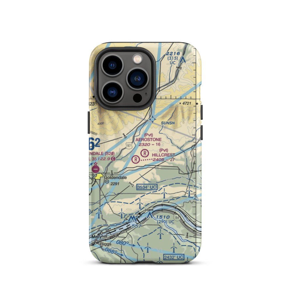 Aerostone Ranch Airport (03WN) VFR Sectional  Tough iPhone Case iPhone 13 Pro model shown
