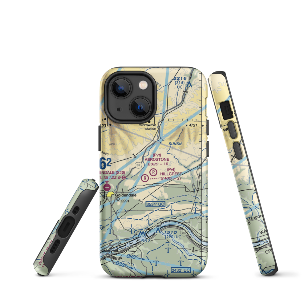Aerostone Ranch Airport (03WN) VFR Sectional  Tough iPhone Case iPhone 13 mini model shown