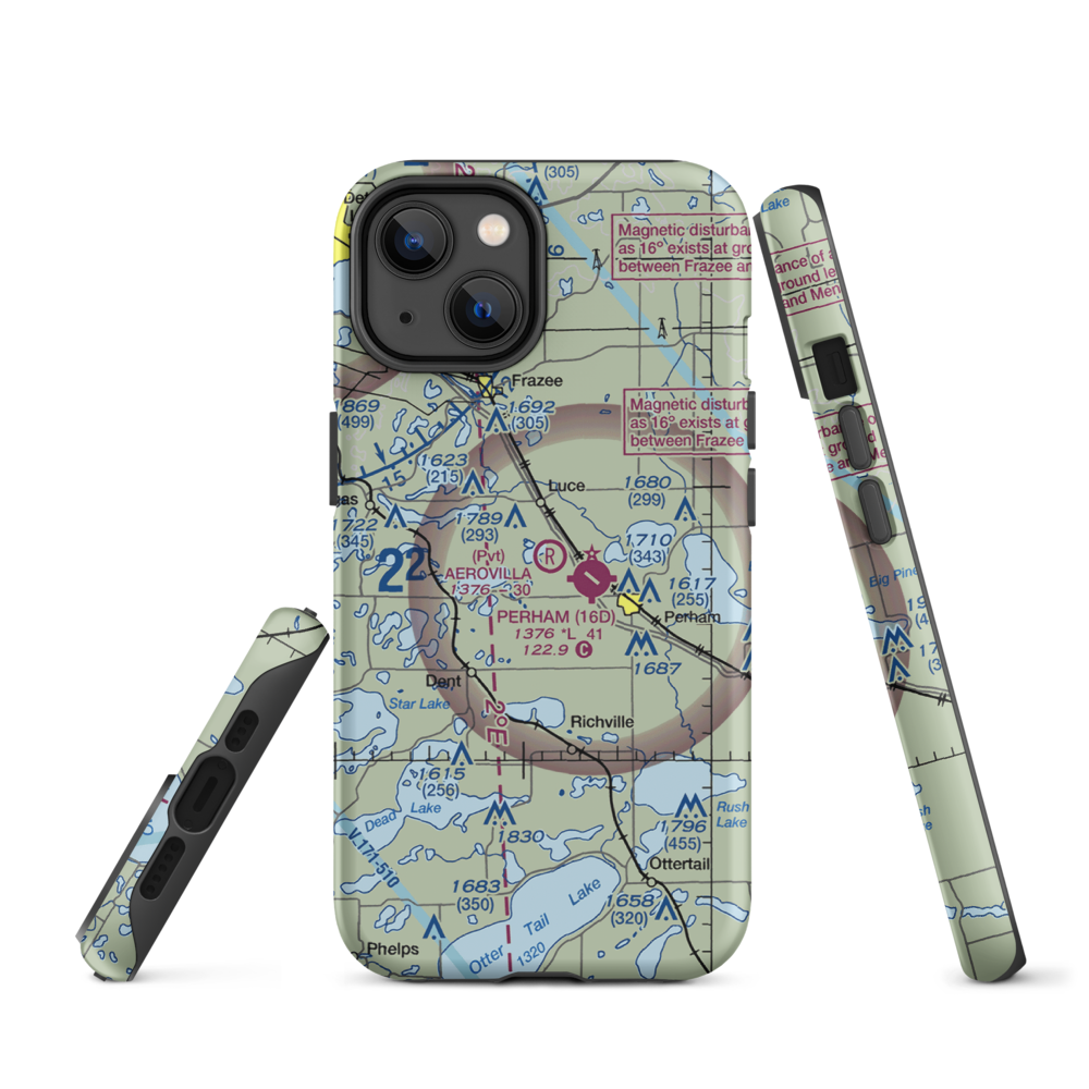 Aerovilla Airport (MN89) VFR Sectional  Tough iPhone Case iPhone 14 model shown