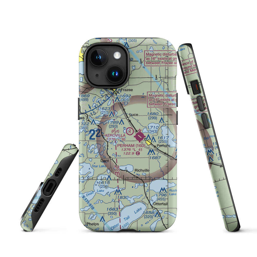 Aerovilla Airport (MN89) VFR Sectional  Tough iPhone Case iPhone 15 model shown