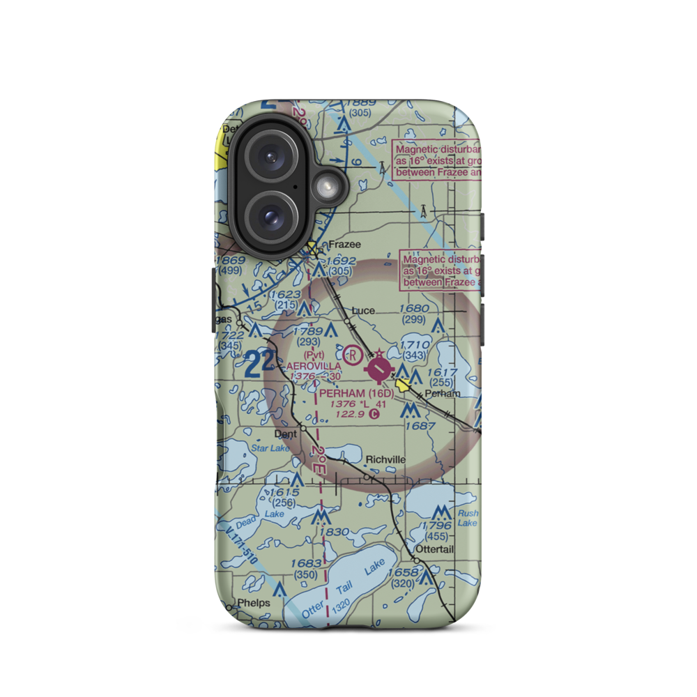 Aerovilla Airport (MN89) VFR Sectional  Tough iPhone Case iPhone 16 model shown