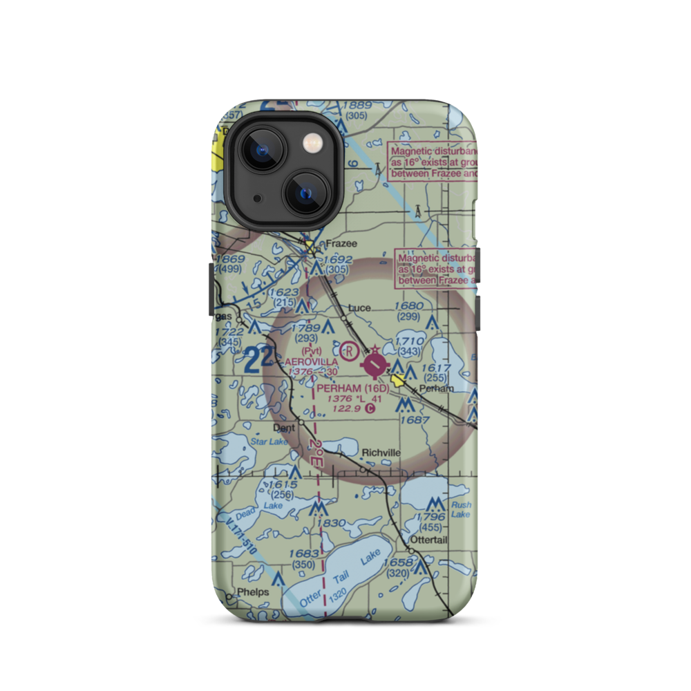 Aerovilla Airport (MN89) VFR Sectional  Tough iPhone Case iPhone 13 model shown