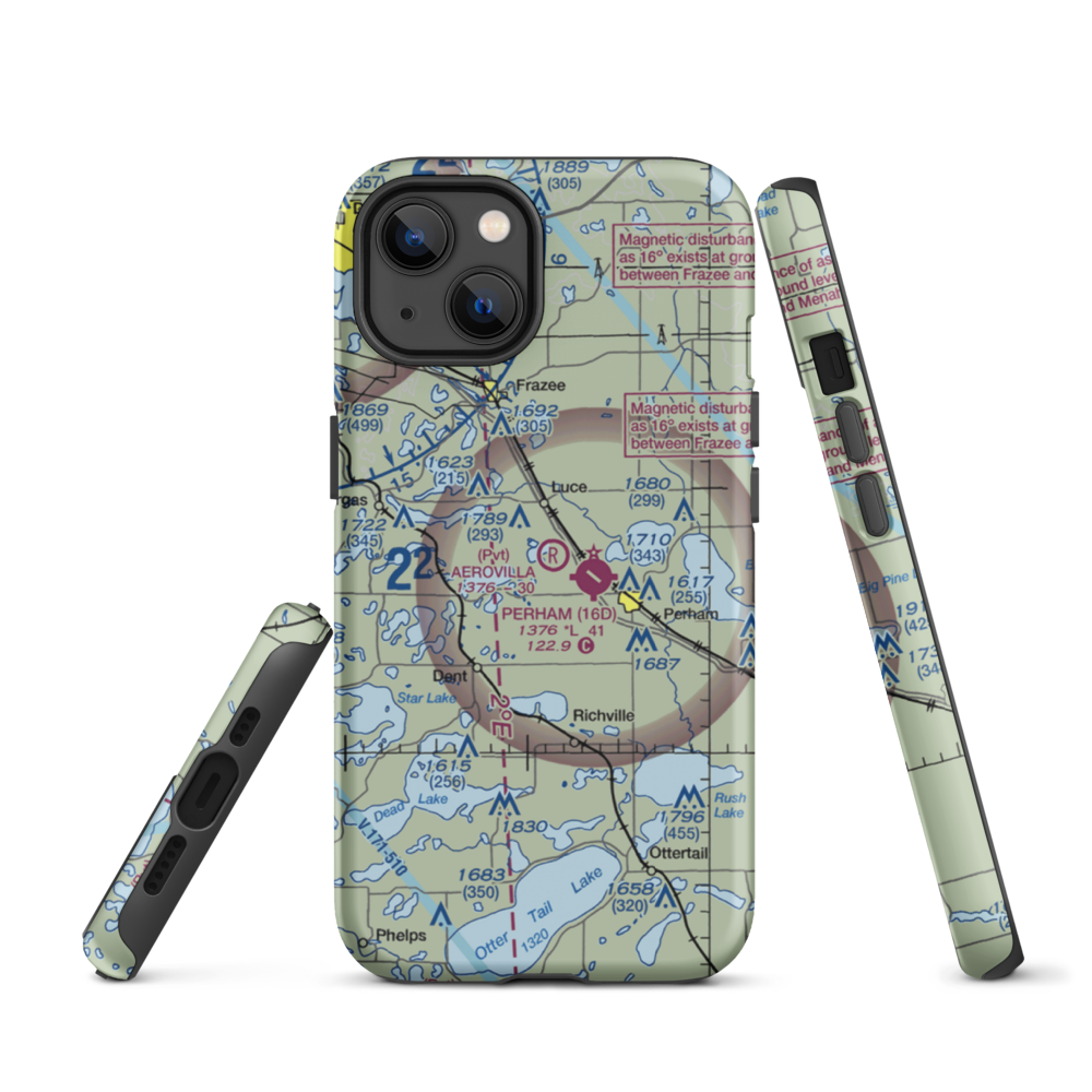 Aerovilla Airport (MN89) VFR Sectional  Tough iPhone Case iPhone 13 model shown