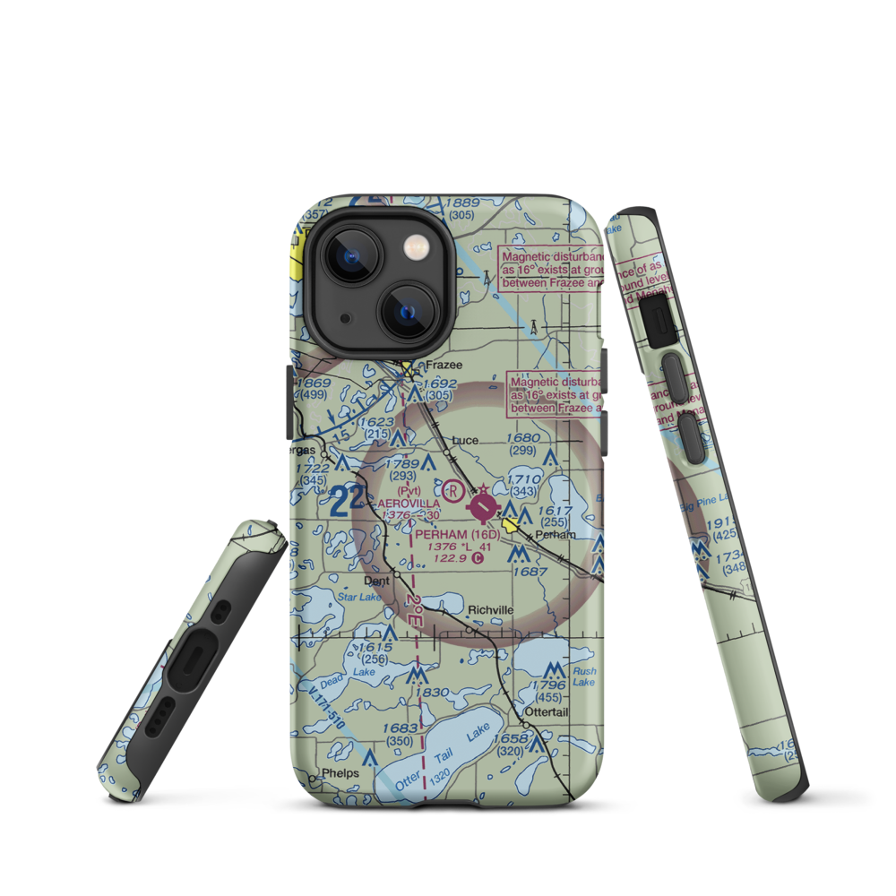Aerovilla Airport (MN89) VFR Sectional  Tough iPhone Case iPhone 13 mini model shown