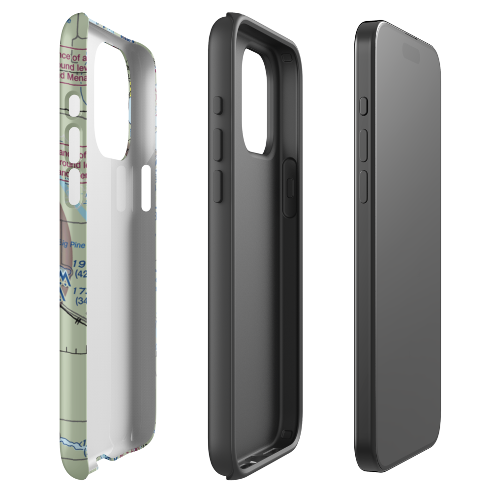 Aerovilla Airport (MN89) VFR Sectional  Tough iPhone Case iPhone 15 Pro Max model shown