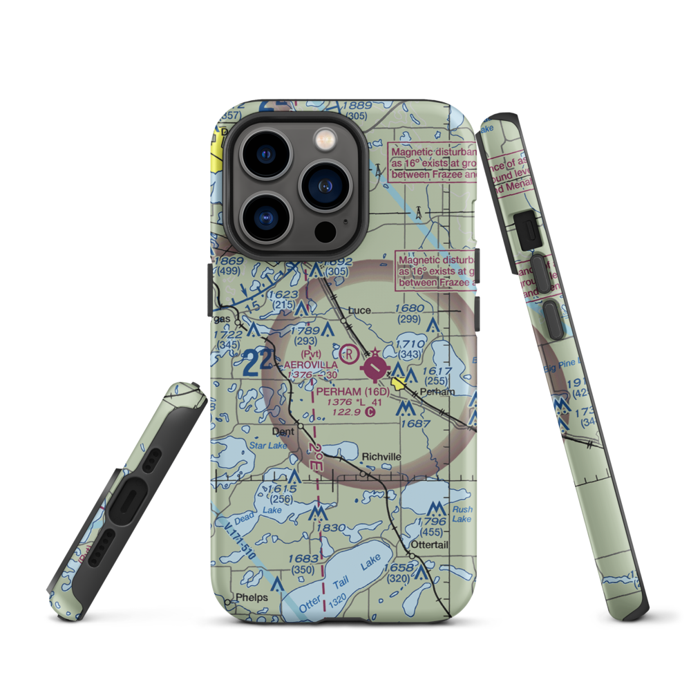 Aerovilla Airport (MN89) VFR Sectional  Tough iPhone Case iPhone 13 Pro model shown