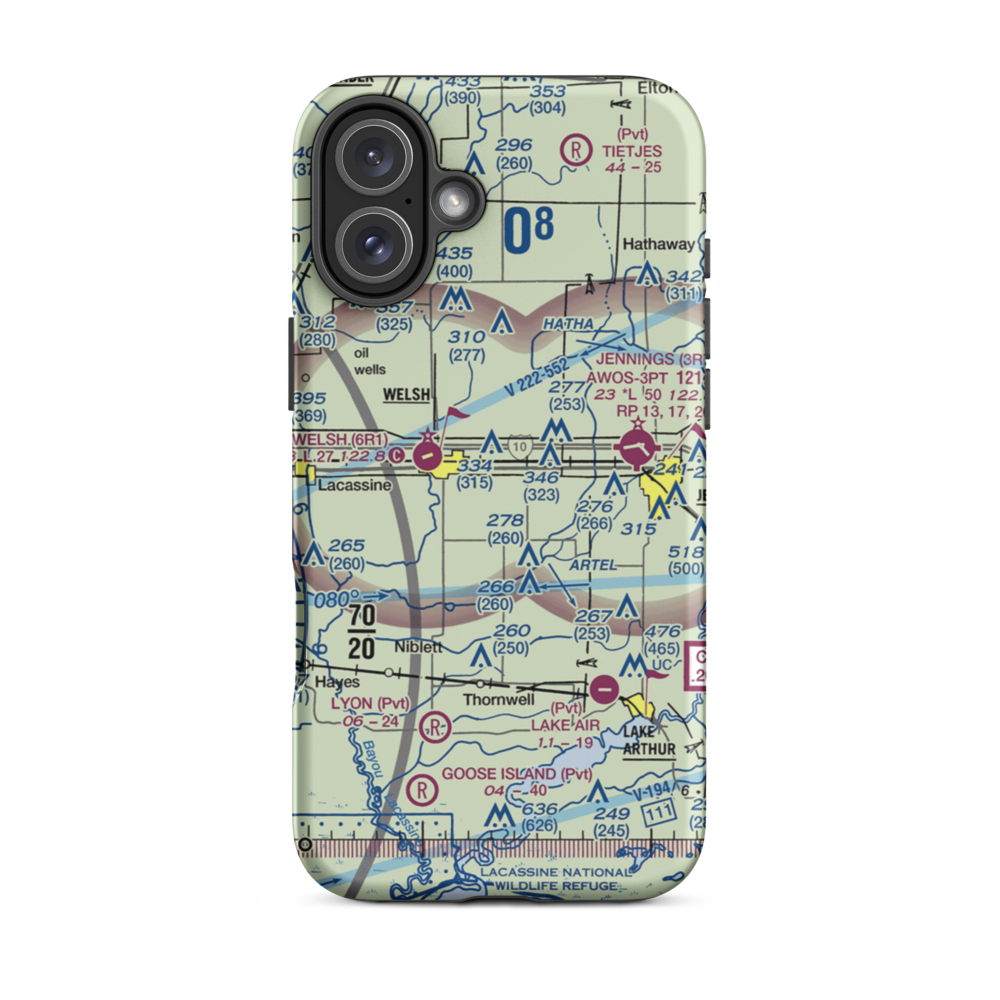 Ag Aviation Airport (LS18) VFR Sectional  Tough iPhone Case iPhone 16 Plus model shown