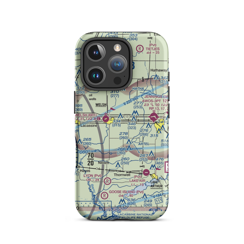 Ag Aviation Airport (LS18) VFR Sectional  Tough iPhone Case iPhone 16 Pro model shown