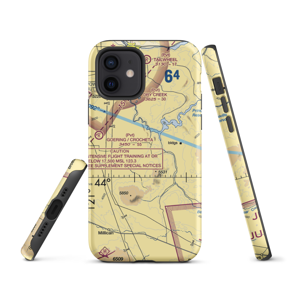 Agape Farm Airport (OR42) VFR Sectional  Tough iPhone Case iPhone 12 model shown