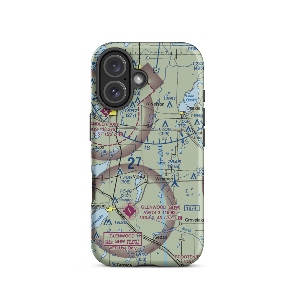 Aggies Landing Airport (MN04) VFR Sectional  Tough iPhone Case iPhone 16 model shown
