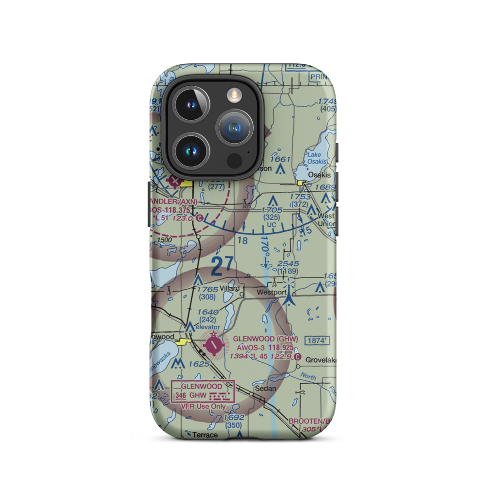 Aggies Landing Airport (MN04) VFR Sectional  Tough iPhone Case iPhone 16 Pro model shown