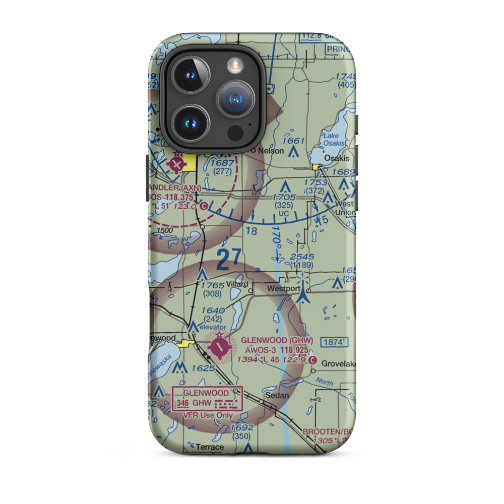 Aggies Landing Airport (MN04) VFR Sectional  Tough iPhone Case iPhone 16 Pro Max model shown