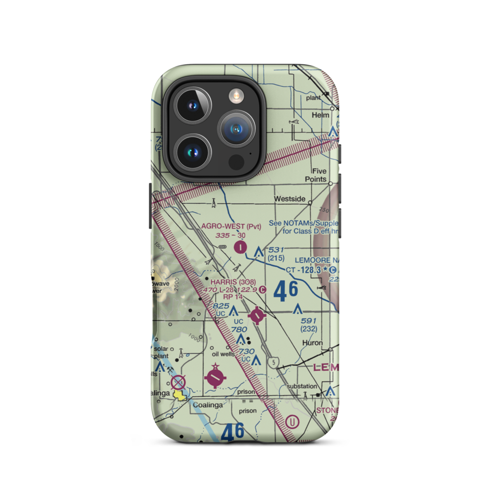 Agro-West Airport (5CA7) VFR Sectional  Tough iPhone Case iPhone 16 Pro model shown