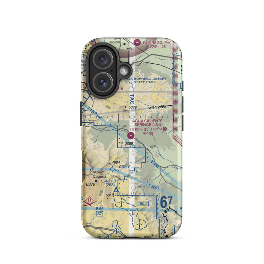 Agua Caliente Airport (L54) VFR Sectional  Tough iPhone Case iPhone 16 model shown