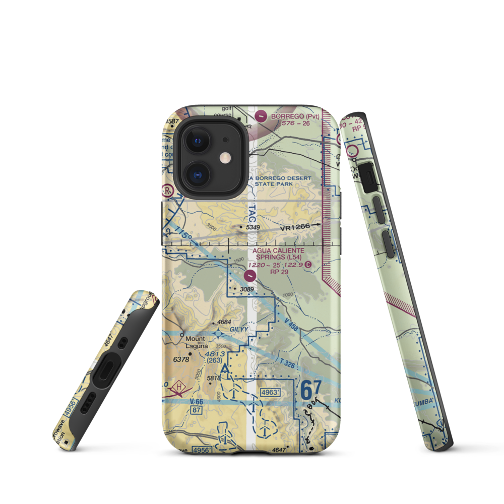 Agua Caliente Airport (L54) VFR Sectional  Tough iPhone Case iPhone 12 mini model shown