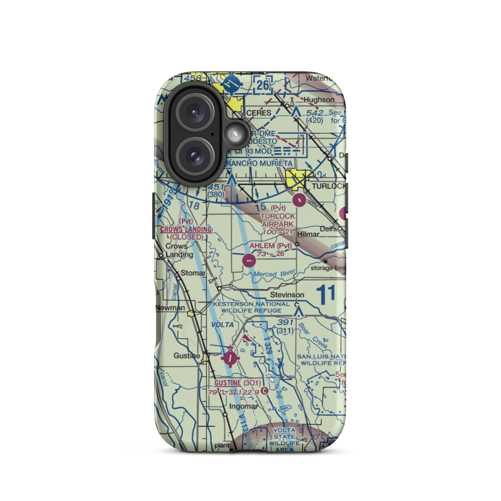 Ahlem Farms Airport (CL84) VFR Sectional  Tough iPhone Case iPhone 16 model shown