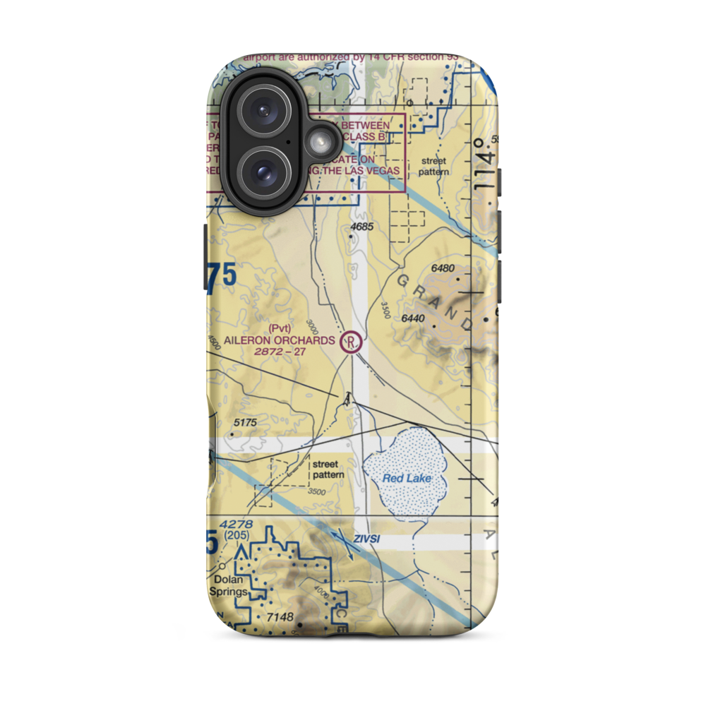 Aileron Orchards Airport (AZ49) VFR Sectional  Tough iPhone Case iPhone 16 Plus model shown