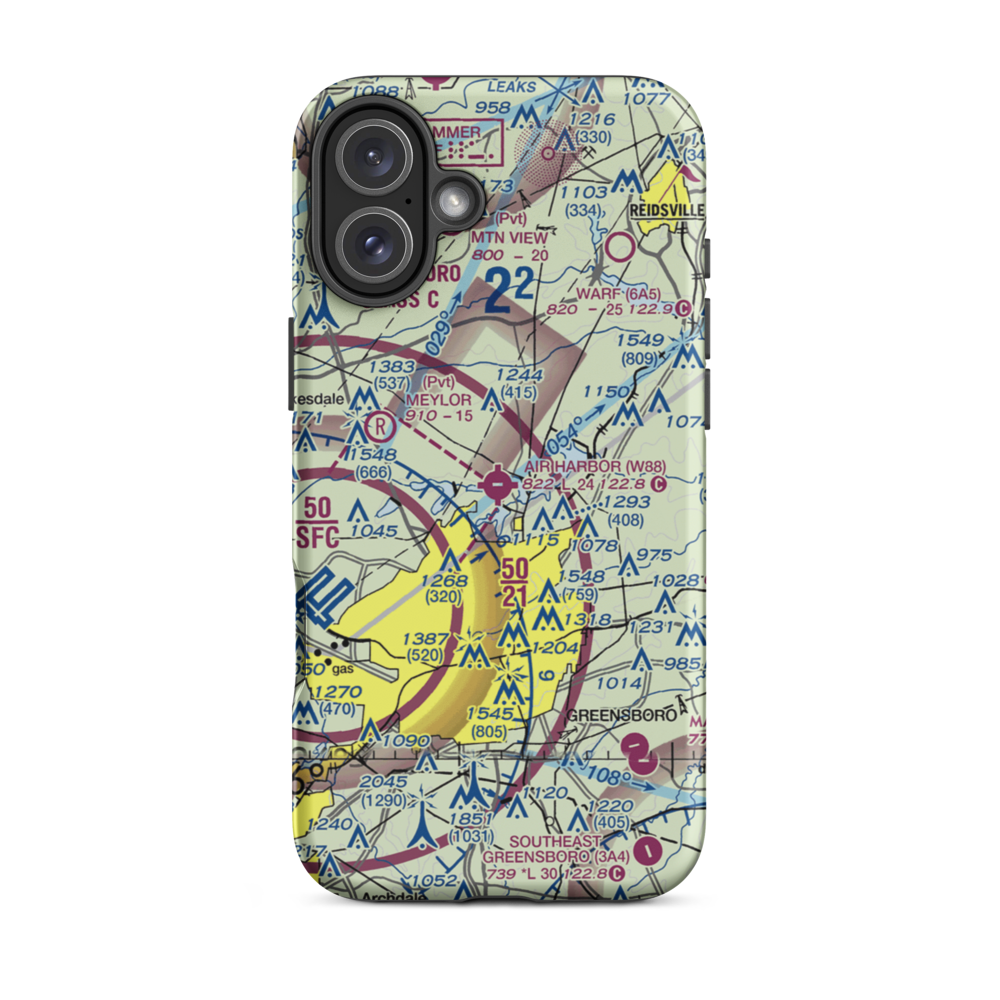 Air Harbor Airport (W88) VFR Sectional  Tough iPhone Case iPhone 16 Plus model shown