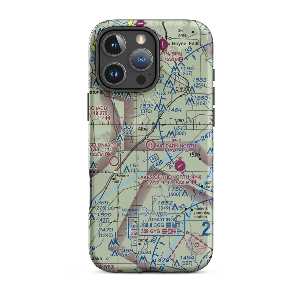 Air Park North (0D9) VFR Sectional  Tough iPhone Case iPhone 16 Pro Max model shown