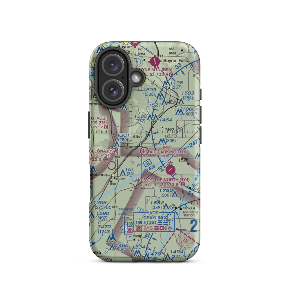 Air Park North (MI30) VFR Sectional  Tough iPhone Case iPhone 16 model shown
