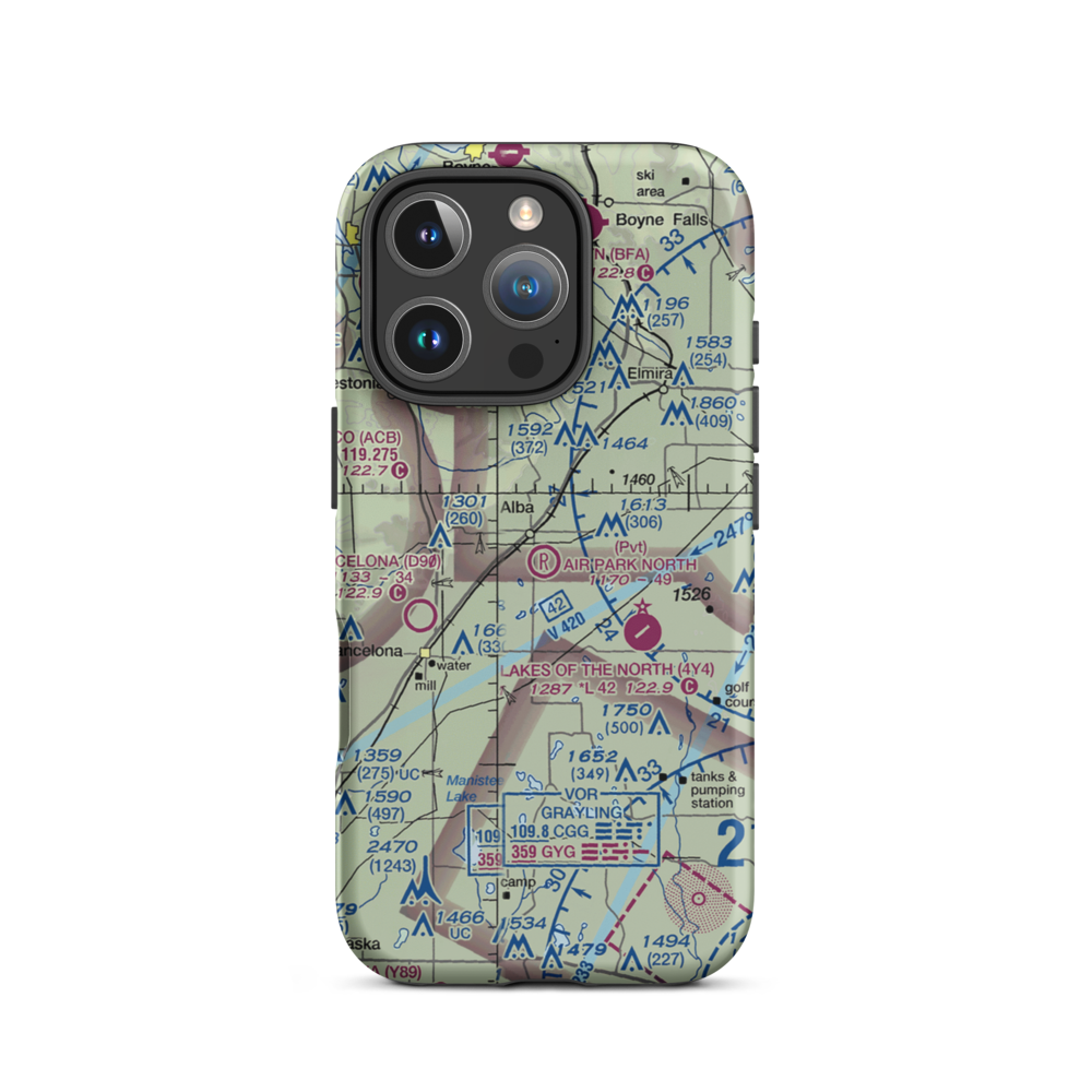 Air Park North (MI30) VFR Sectional  Tough iPhone Case iPhone 16 Pro model shown
