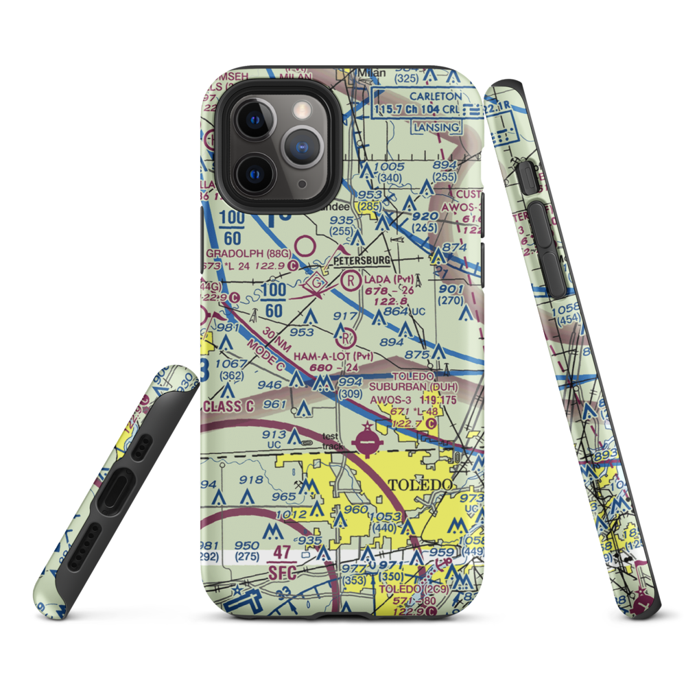 Air Rahe Airport (4MI1) VFR Sectional  Tough iPhone Case iPhone 11 Pro model shown