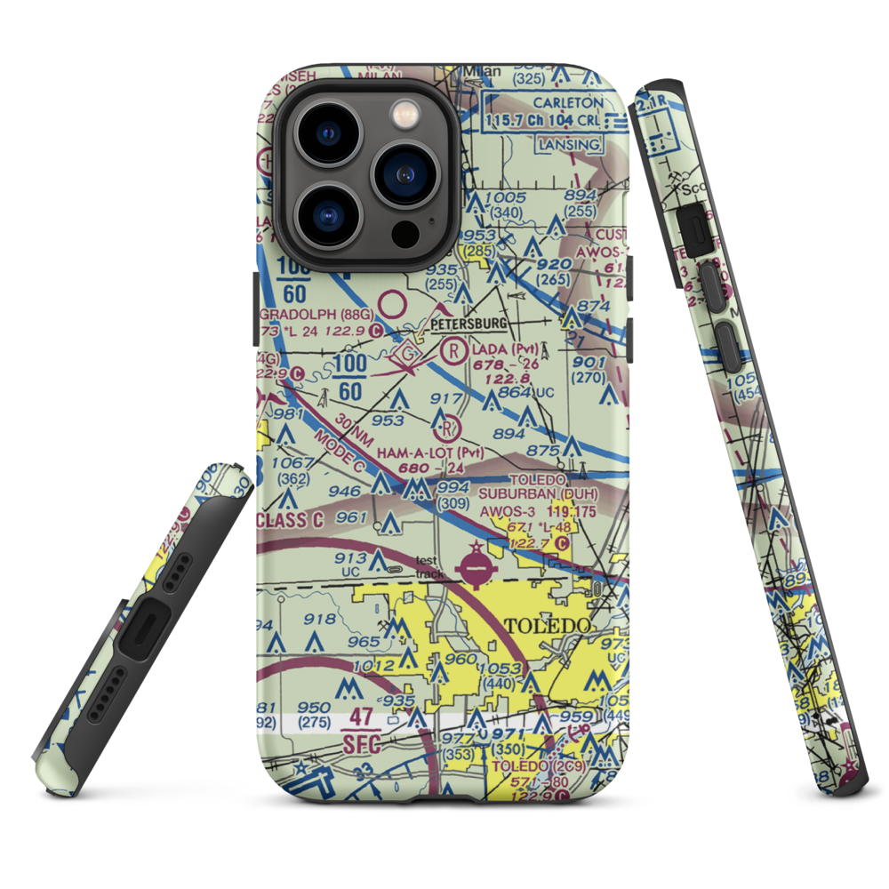Air Rahe Airport (4MI1) VFR Sectional  Tough iPhone Case iPhone 13 Pro Max model shown