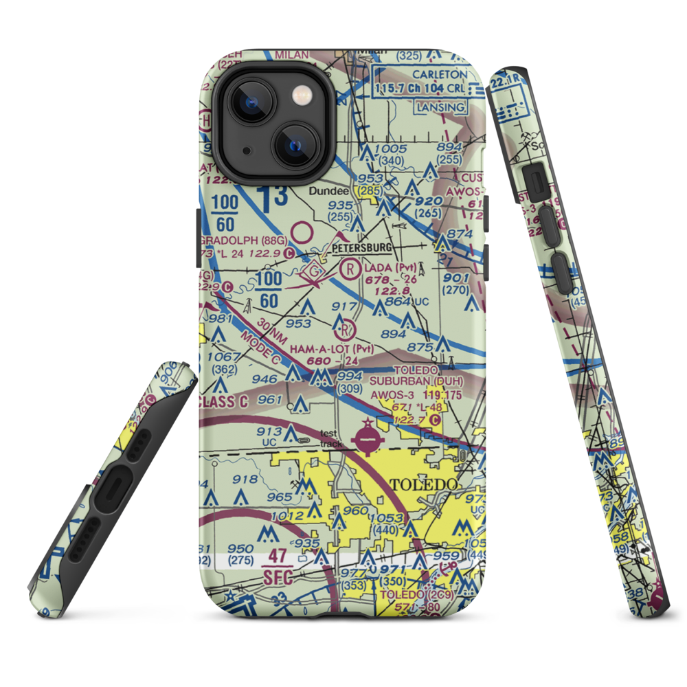 Air Rahe Airport (4MI1) VFR Sectional  Tough iPhone Case iPhone 14 Plus model shown