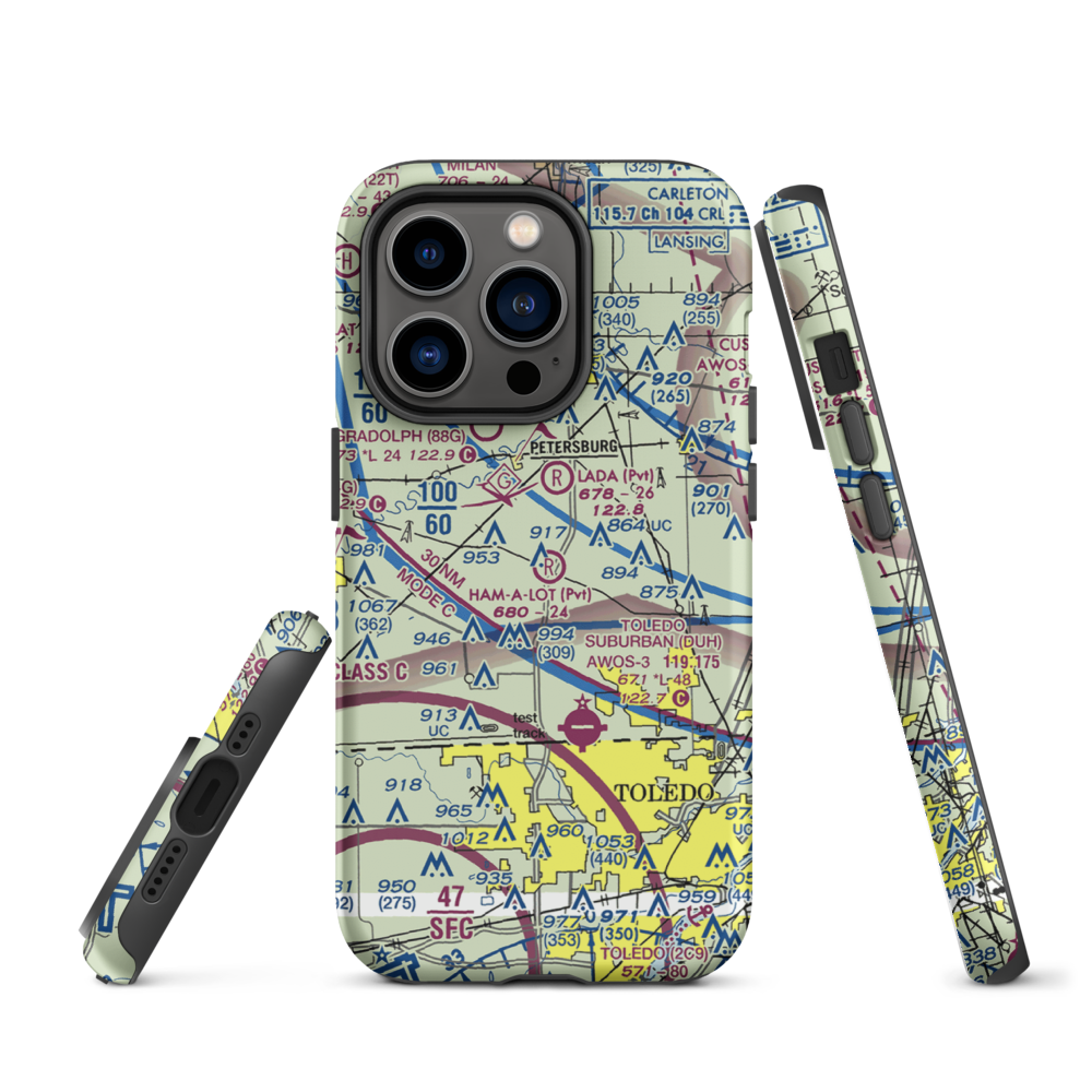 Air Rahe Airport (4MI1) VFR Sectional  Tough iPhone Case iPhone 14 Pro model shown