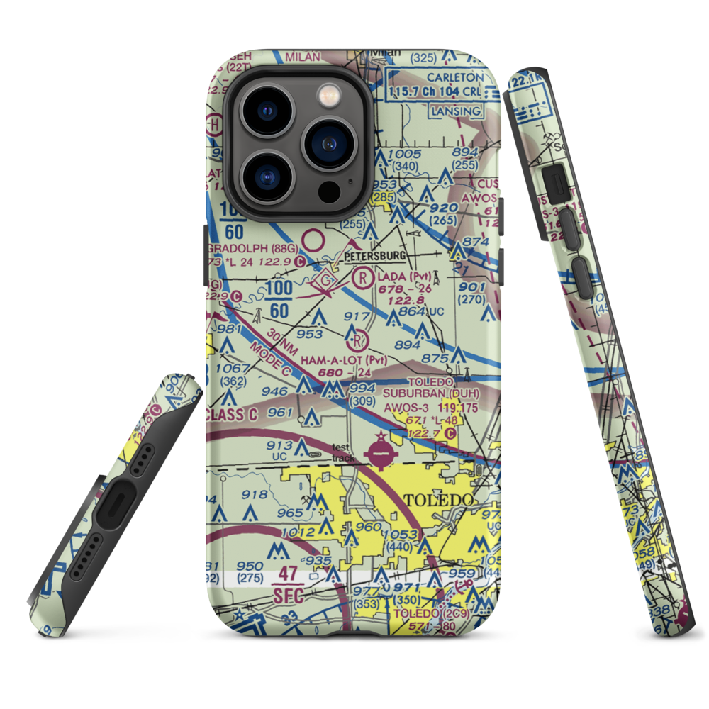 Air Rahe Airport (4MI1) VFR Sectional  Tough iPhone Case iPhone 14 Pro Max model shown