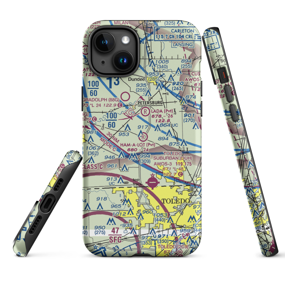Air Rahe Airport (4MI1) VFR Sectional  Tough iPhone Case iPhone 15 Plus model shown