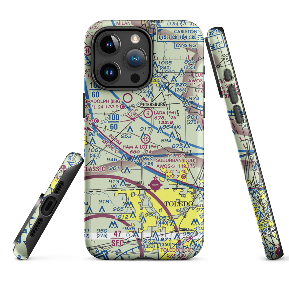 Air Rahe Airport (4MI1) VFR Sectional  Tough iPhone Case iPhone 15 Pro Max model shown