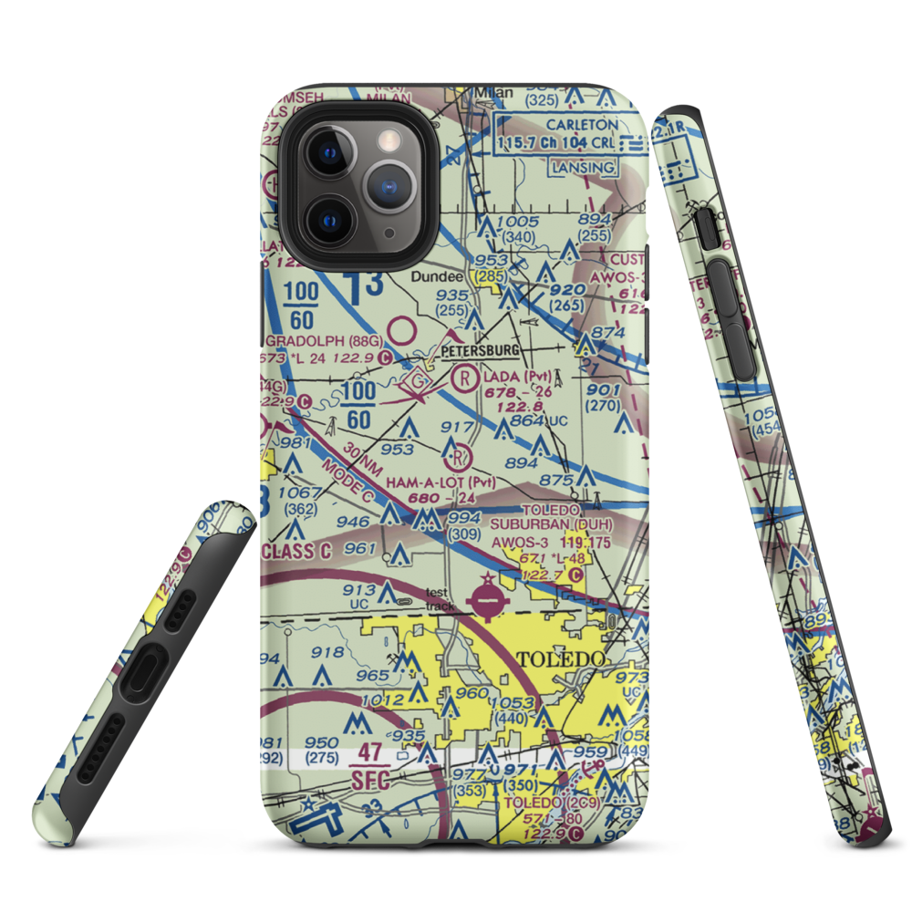 Air Rahe Airport (4MI1) VFR Sectional  Tough iPhone Case iPhone 11 Pro Max model shown