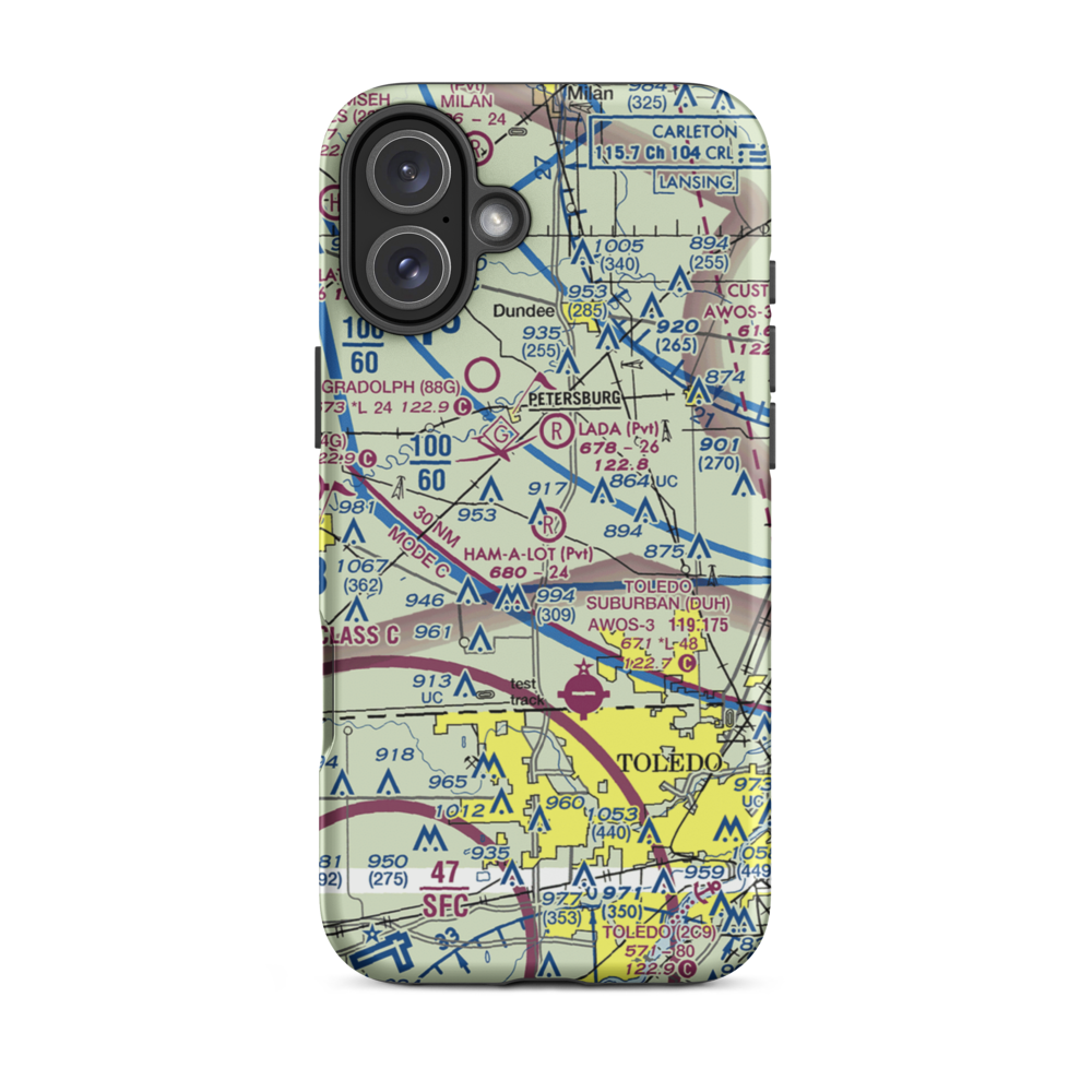 Air Rahe Airport (4MI1) VFR Sectional  Tough iPhone Case iPhone 16 Plus model shown