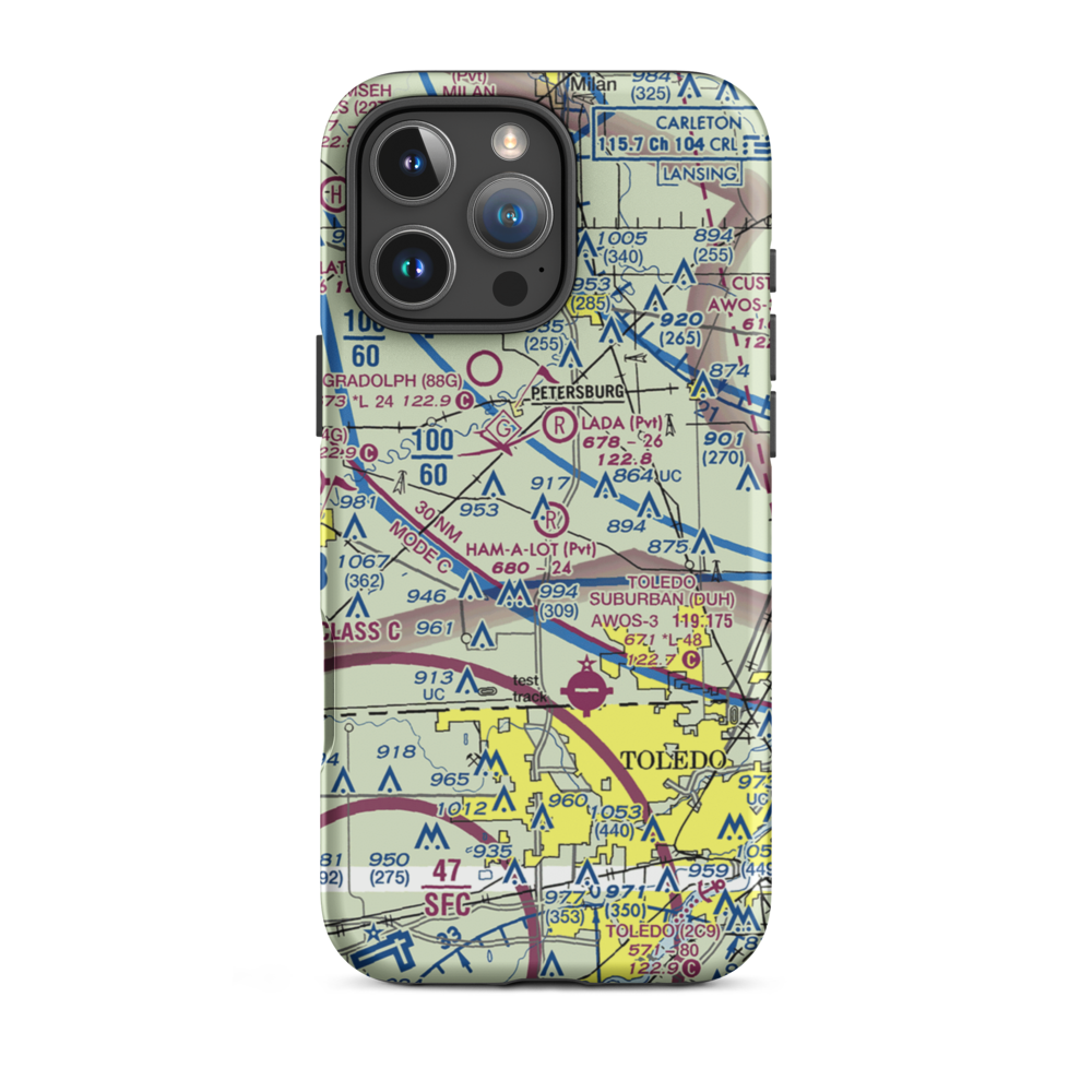 Air Rahe Airport (4MI1) VFR Sectional  Tough iPhone Case iPhone 16 Pro Max model shown